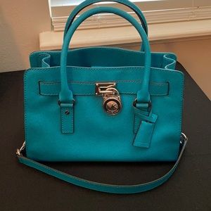 Michael Kors Hamilton Tile Blue Convertible Tote